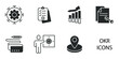 Objectives and key results icons set . Objectives and key results pack symbol vector elements for infographic web