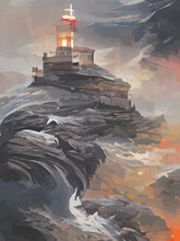 Lighthouse In The Sea
