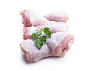 Poster - Raw chicken legs isolated on white