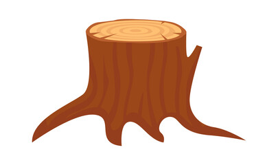 Wall Mural - Wooden stump icon. Vector illustration