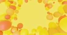 Abstract Background Yellow Bubbles Flying In Space 3d Render