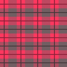 Pink And Grey Scotland Textile Seamless Pattern. Fabric Texture Check Tartan Plaid. Abstract Geometric Background For Cloth, Fabric. Monochrome Graphic Repeating Design. Modern Squared Ornament.