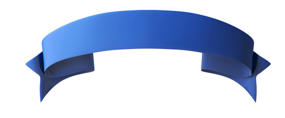 Wall Mural - Blue double festive ribbon tag, isolated object - 3D render	