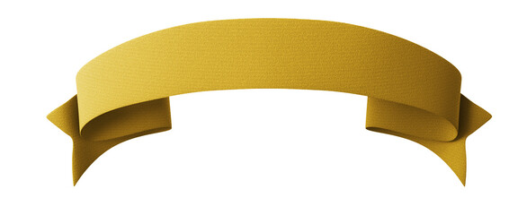 Wall Mural - Yellow double festive ribbon tag, isolated object - 3D render	