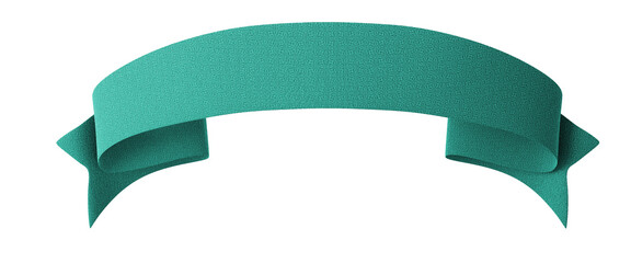 Wall Mural - Green double festive ribbon tag, isolated object - 3D render	
