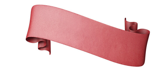 Wall Mural - Pink double festive ribbon tag, isolated object - 3D render	