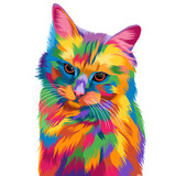 Fototapeta Pokój dzieciecy - Cute and funny cat vector pop art full colours