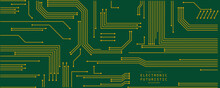 A Printed Circuit Board For Abstract Futuristic Digital Background Design