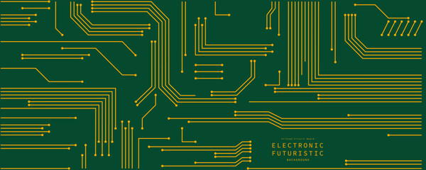 Poster - A printed circuit board for abstract futuristic digital background design