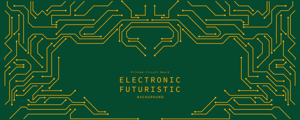 Poster - A printed circuit board for abstract futuristic digital background design