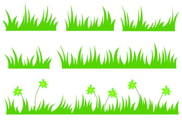 Wall Mural - cartoon grass silhouette