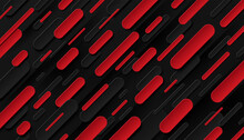 Abstract Dynamic Red, Black Gradient Color Diagonal Stripes Overlap On Dark Background. Trendy Color Speed Round Lines Banner Design. Modern Web Template. Futuristic Technology Style. Vector EPS10.