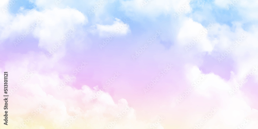 Cloud and sky with a pastel colored background. Sun and clouds ...
