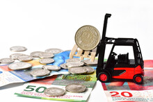  Toy Forklift With Swiss Money