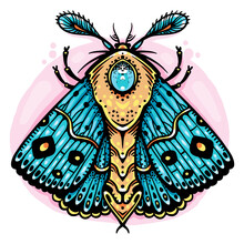 Illustration Of Butterfly For Stickers, Tattoos And Designs