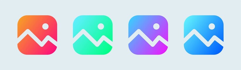 Poster - Picture solid icon in gradient colors. Gallery symbol vector collection.