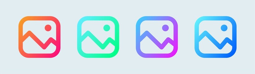Poster - Picture line icon in gradient colors. Gallery symbol vector collection.