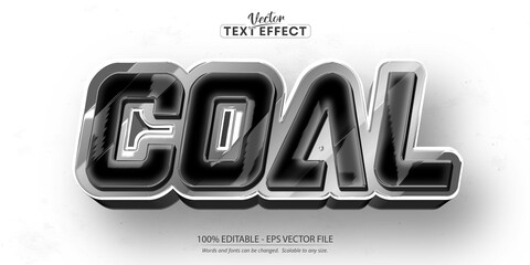 Wall Mural - Coal text, silver and shiny black style editable text effect