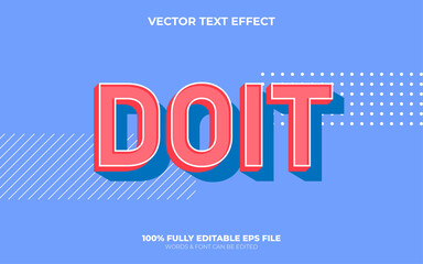 Editable 3d Vector Pop Art Style and Flat Design Text Effect with Pink and Blue Colors