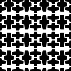 Aufkleber - Pattern for print and decoration. Black tiles are cruciform. Vector repeating pattern.