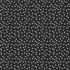 Poster - Pattern for print and decoration. White seeds on a black background. Vector repeating pattern.