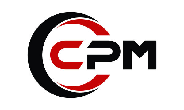 CPM swoosh three letter logo design vector template | monogram logo | abstract logo | wordmark logo | letter mark logo | business logo | brand logo | flat logo | minimalist logo | text | word | symbol