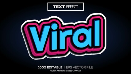Poster - 3d editable text effect viral theme premium vector