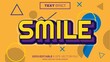 3d editable text effect smile theme premium vector