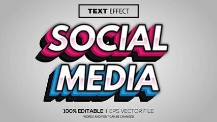 Poster - 3d editable text effect social media theme premium vector