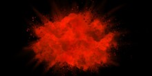 Red Smoke Explosion Black Background