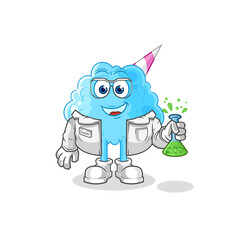 Poster - cotton candy scientist character. cartoon mascot vector