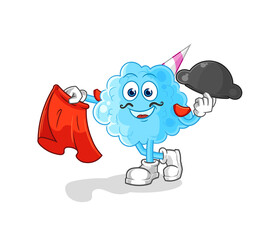 Poster - cotton candy matador with red cloth illustration. character vector