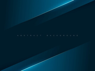 Wall Mural - dark abstract background with elegant glowing diagonal blue lines
