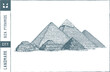 Giza pyramids Vector illustration - Hand drawn - Out line