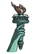 Statue of Liberty torch with manual bronze - Hand drawn
