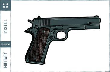 Pistol Vector illustration - Hand drawn