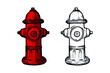  Red fire hydrant - Vector illustration