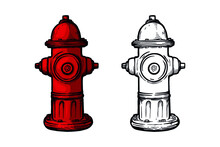  Red Fire Hydrant - Vector Illustration