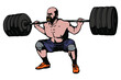 © Monster_Design - Muscular man lifting weights - Hand drawn