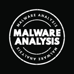 Poster - Malware Analysis text stamp, concept background