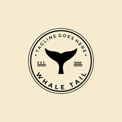 Wall Mural - whale tail icon badge logo vector illustration design