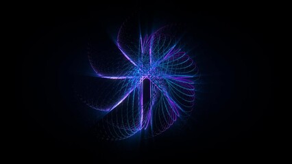 Wall Mural - abstract background 3d animation shiny futuristic object made of geometric elements transforms and r