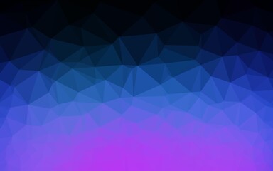 Dark Pink, Blue vector shining triangular background.