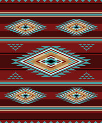 American Southwestern Seamless repeat pattern - Vector Illustration