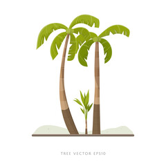 Wall Mural - Palm tree vector illustration isolated on white background