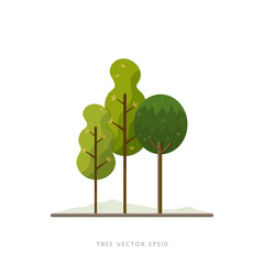 decorative tree bush illustration isolated on white background