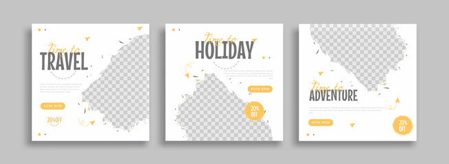 Wall Mural - travel social media post template vector illustrations