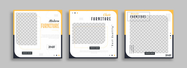 Wall Mural - furniture social media post template vector illustrations