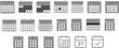 Calendar set of 20 Icon. Collection of calendar symbols. Time management icons .Appointment and Meeting schedule flat icon.