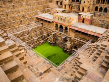 Sunning View Of Chand Baori, The Oldest And Deepest Stepwell In The World, Abhaneri Village Near Jaipur, Rajasthan, India
